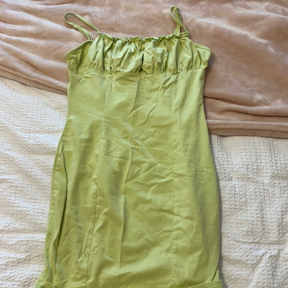 Ruffled sage green dress